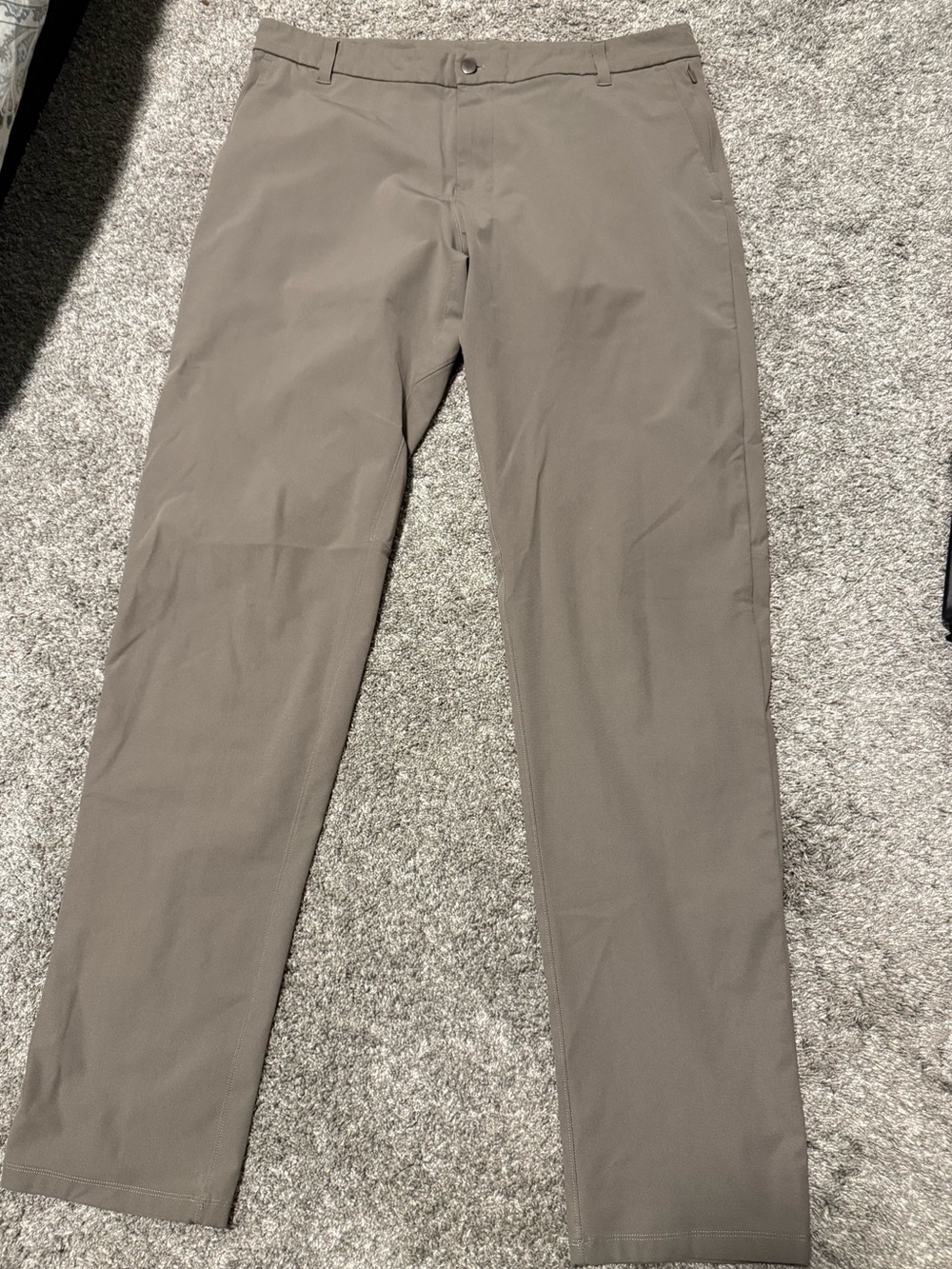 Lululemon Men's Taupe Gray Stretch Chino Pants - Size 36